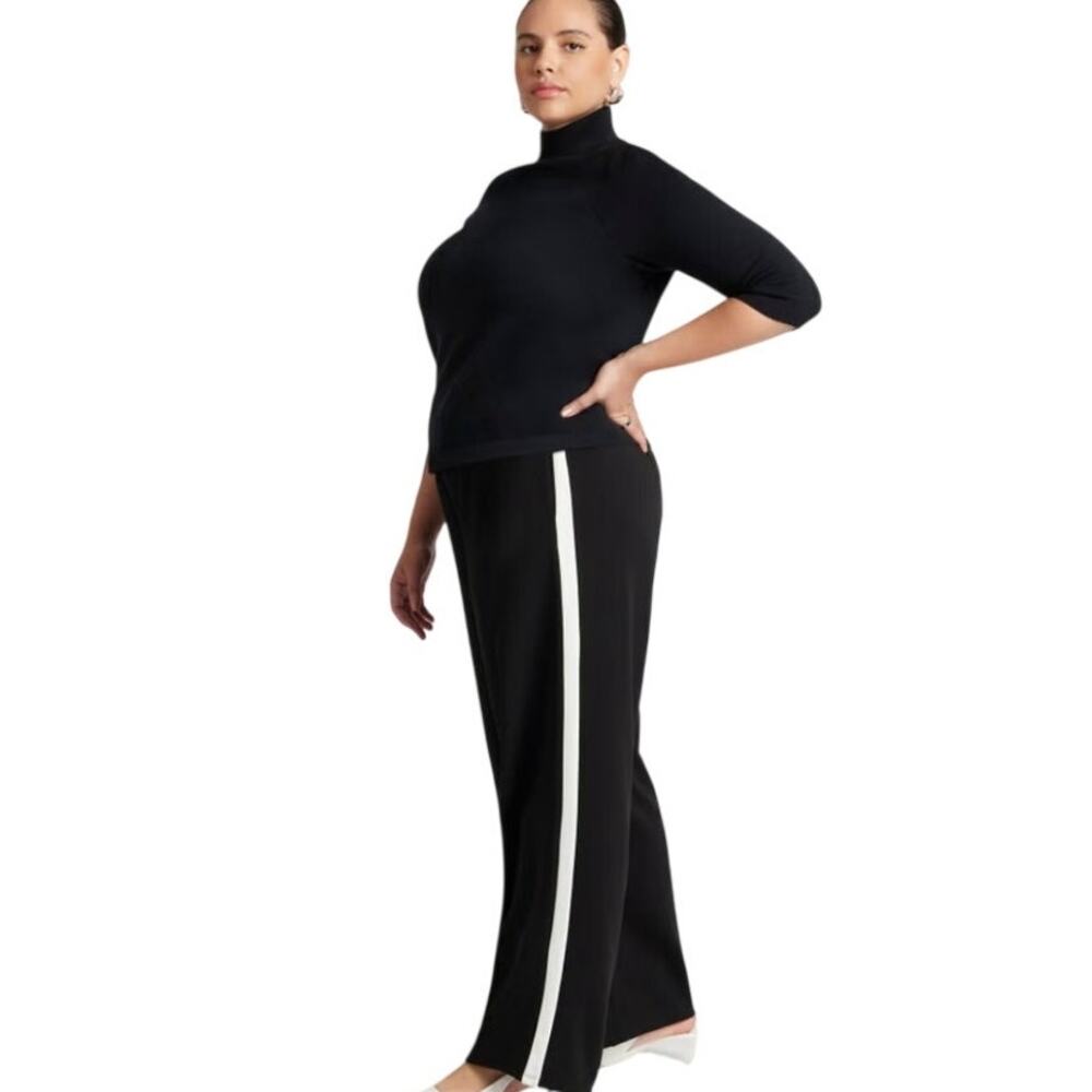 ELOQUII Plus Size Track Pants with Side Stripe - 22/24